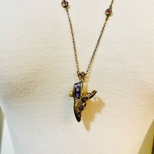 Vintage Raine Aladdin Shoe Long Gold Tone Necklace